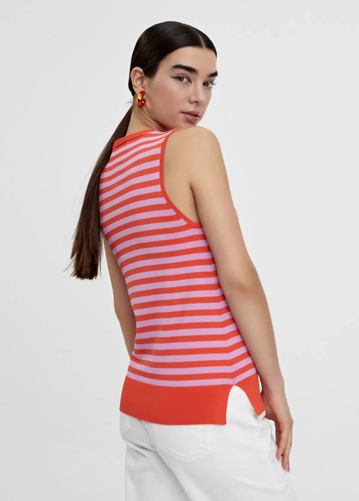 Sale Top punto bicolor Camisetas Y Tops|Punto