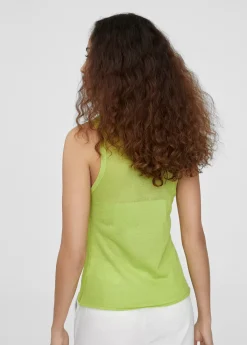 Online Top punto color liso Camisetas Y Tops|Punto