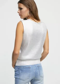 Online Top punto laminado Camisetas Y Tops|Punto