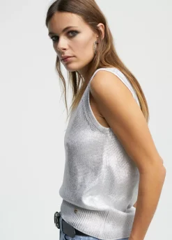 Online Top punto laminado Camisetas Y Tops|Punto