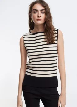 Top punto rayas Camisetas Y Tops|Punto