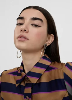 Outlet Vestido camisero de rayas Vestidos Y Faldas