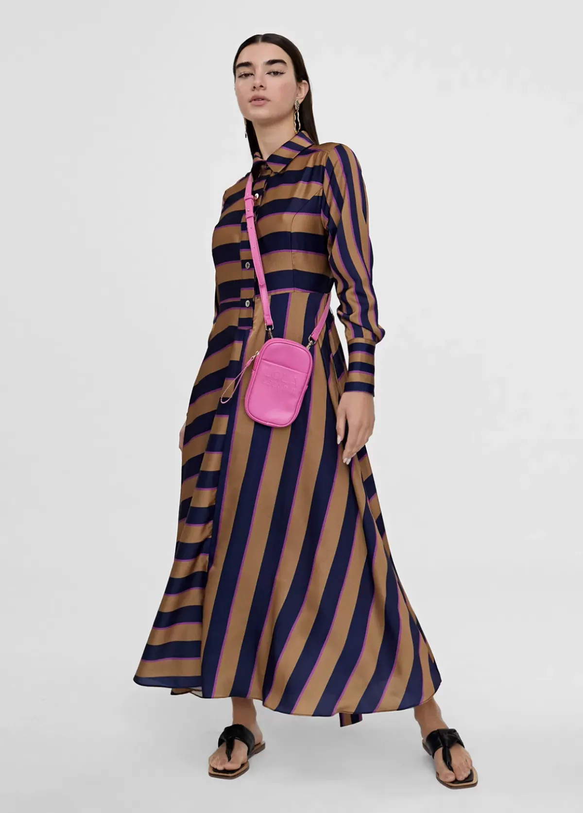 Outlet Vestido camisero de rayas Vestidos Y Faldas