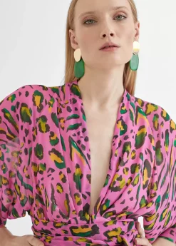 Vestido largo animal print color Vestidos Y Faldas