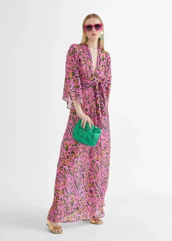 Vestido largo animal print color Vestidos Y Faldas