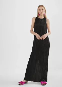 Vestido largo efecto plisado Vestidos Y Faldas