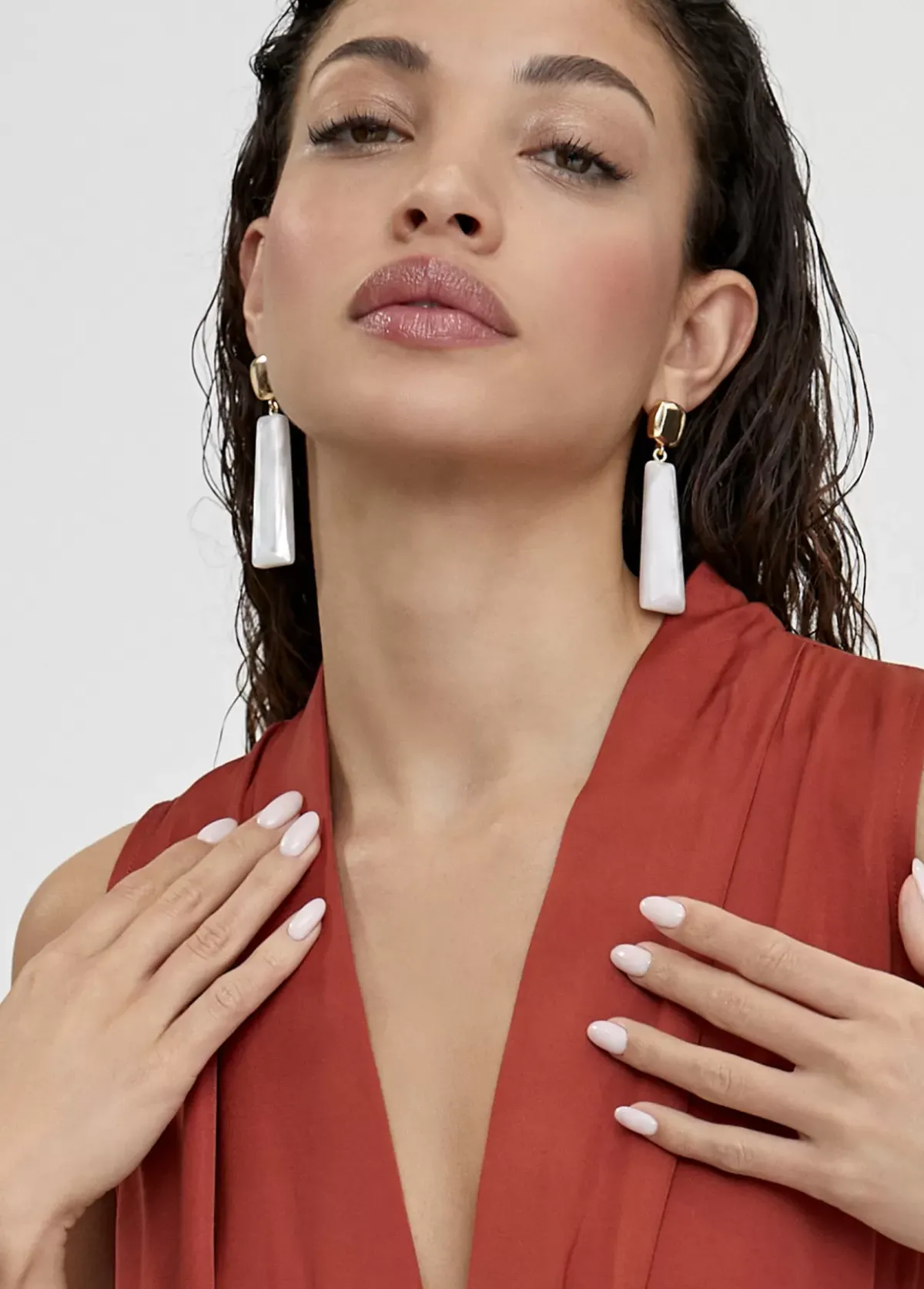 Online Vestido largo escote pico Vestidos Y Faldas