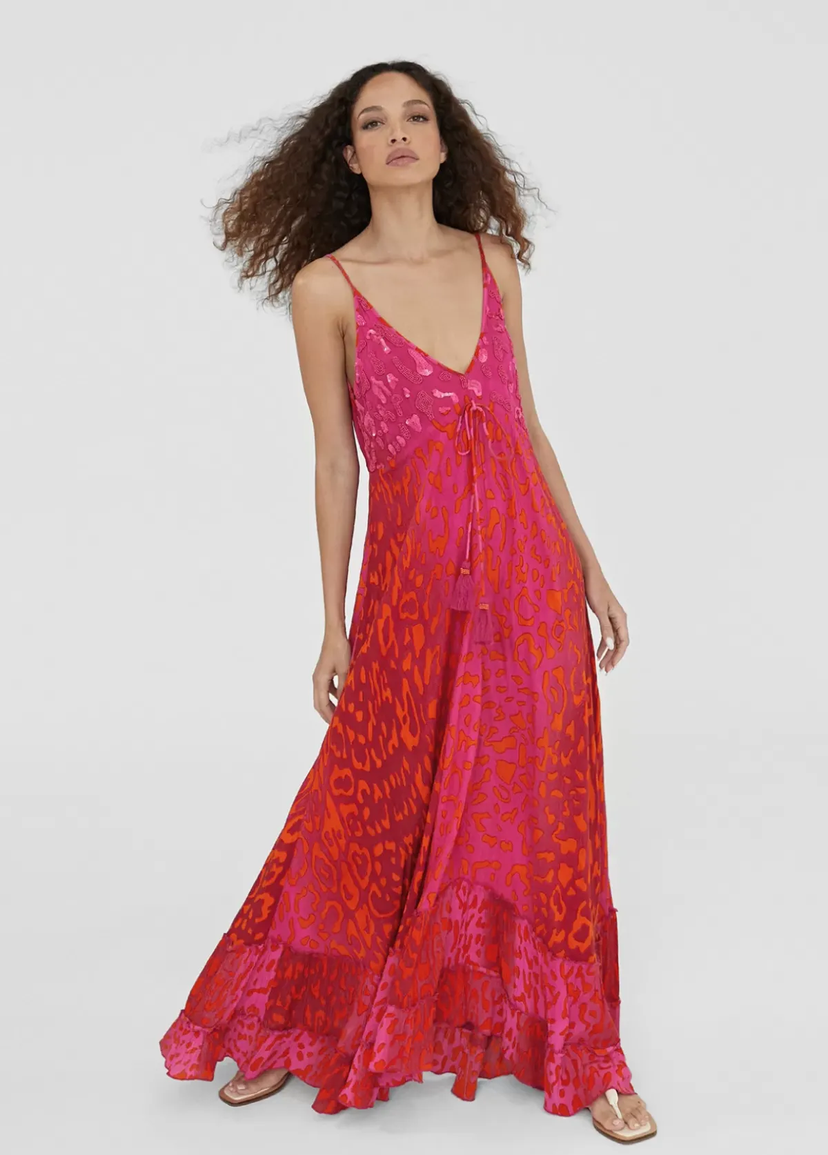 Vestido largo estampado animal print Baño