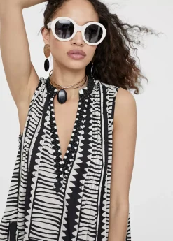 Vestido largo estampado étnico Baño