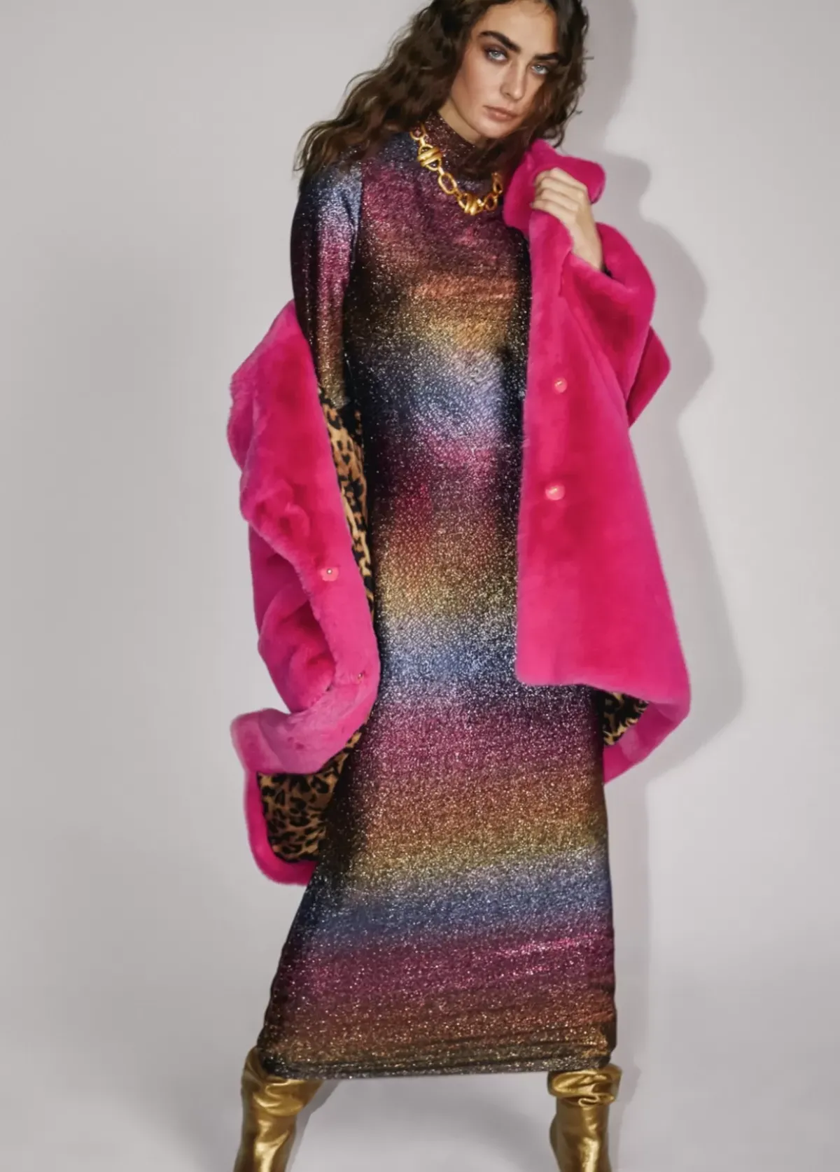 New Vestido largo lúrex Vestidos Y Faldas