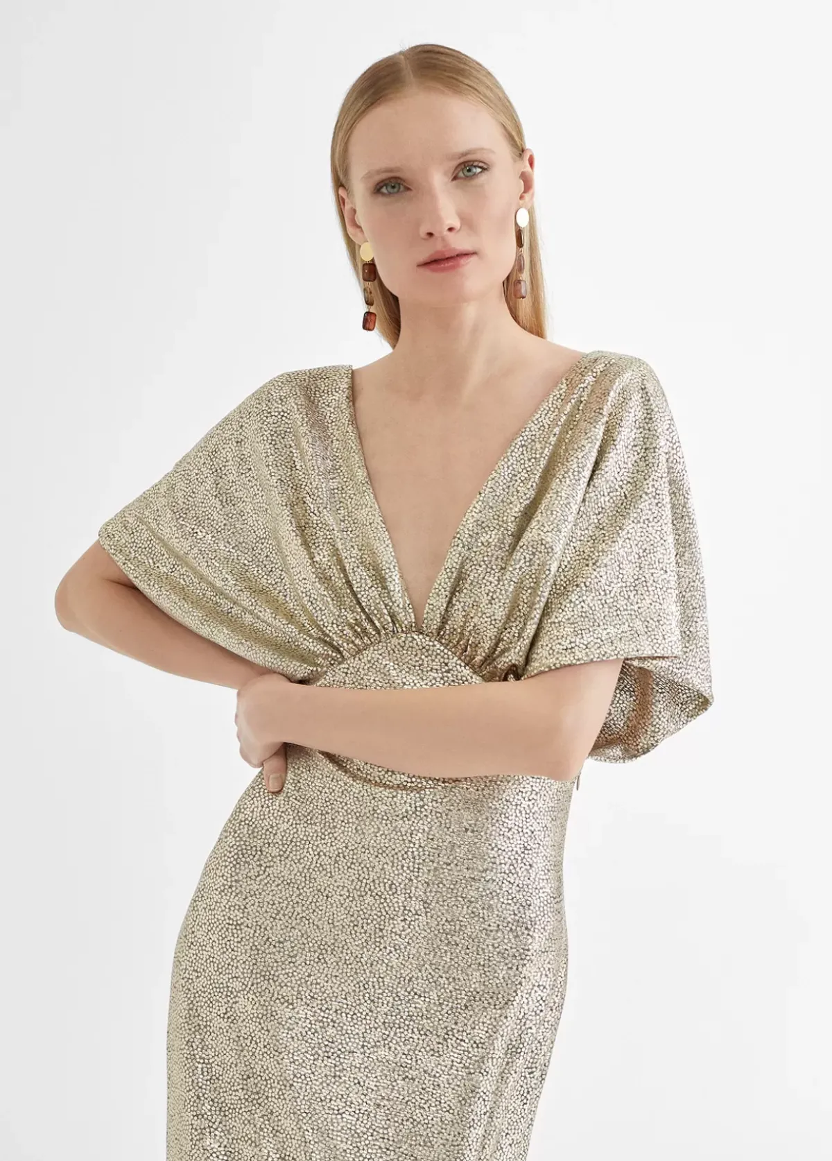 Sale Vestido largo manga corta ancha Vestidos Y Faldas