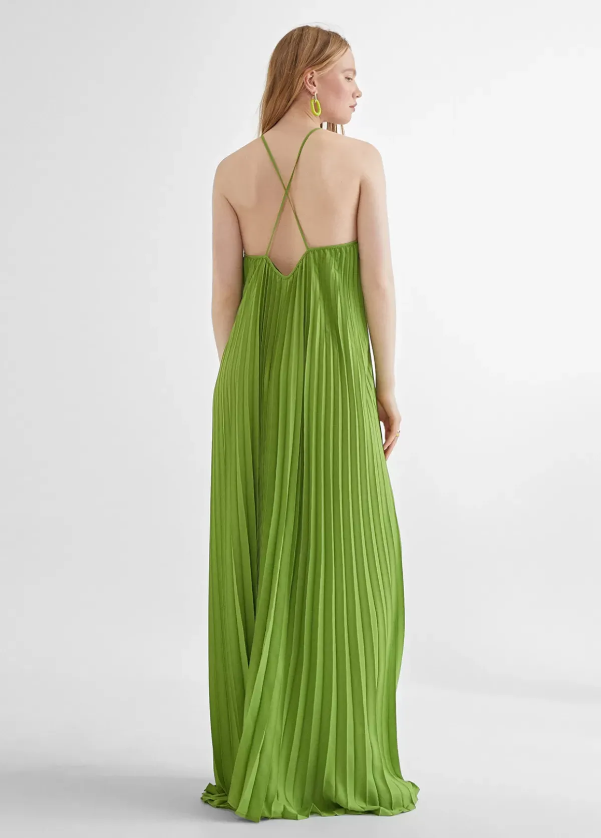 New Vestido largo plisado Vestidos Y Faldas