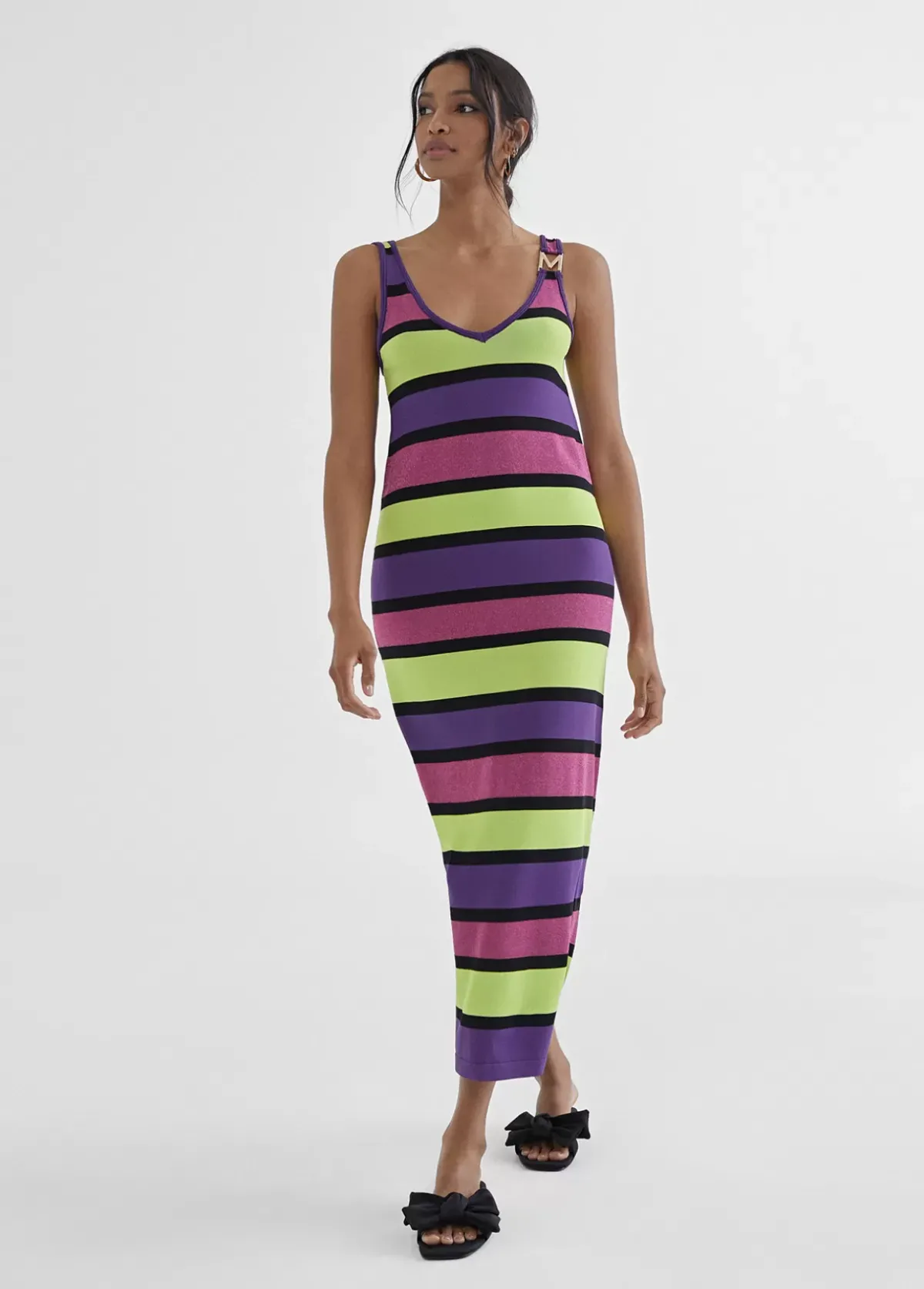 Sale Vestido largo rayas Punto