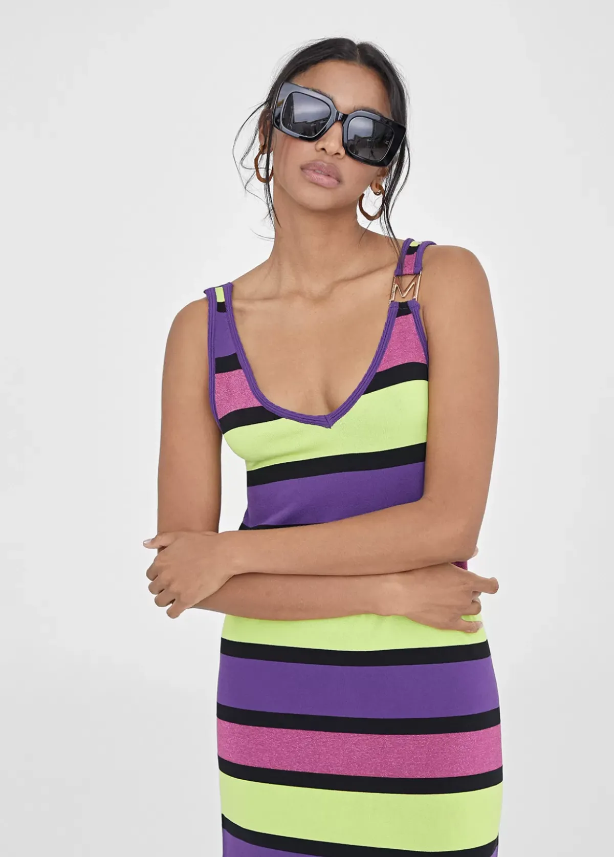 Sale Vestido largo rayas Punto