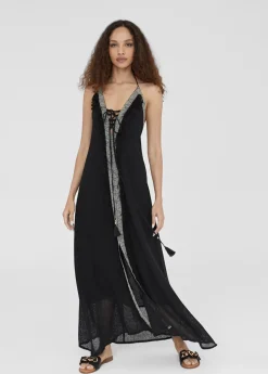 Clearance Vestido largo tejido desagujado Vestidos Y Faldas|Baño