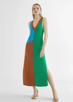 Best Vestido largo tricolor Vestidos Y Faldas|Punto