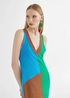 Best Vestido largo tricolor Vestidos Y Faldas|Punto