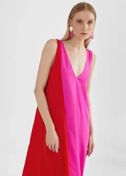 Vestido midi  bicolor Vestidos Y Faldas