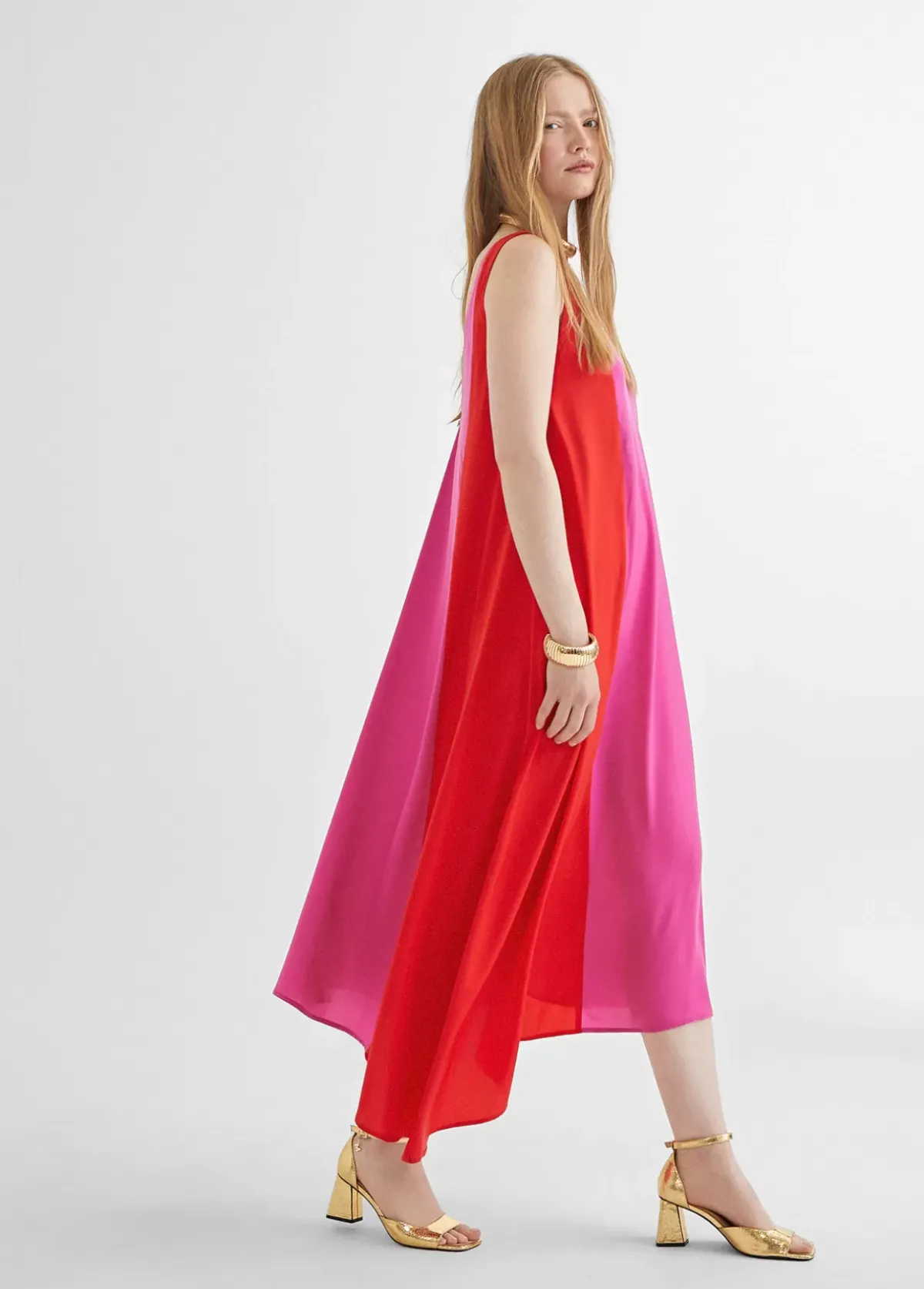 Vestido midi  bicolor Vestidos Y Faldas