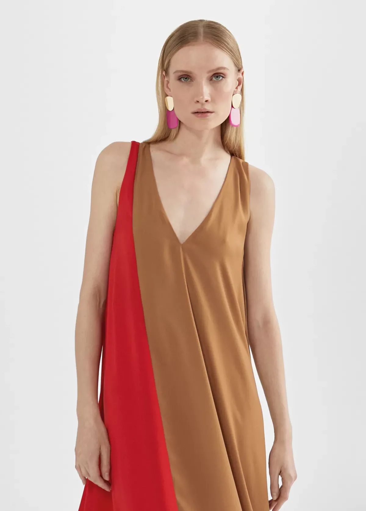 Vestido midi bicolor Vestidos Y Faldas