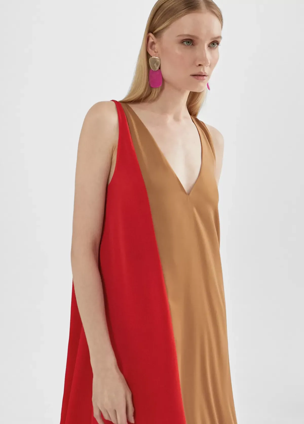 Vestido midi bicolor Vestidos Y Faldas