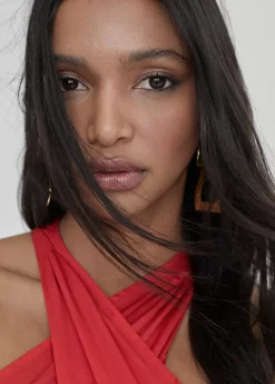 Best Vestido midi cuello halter cruzado Vestidos Y Faldas