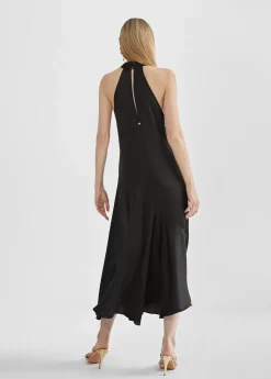 Vestido midi cuello halter cruzado Vestidos Y Faldas