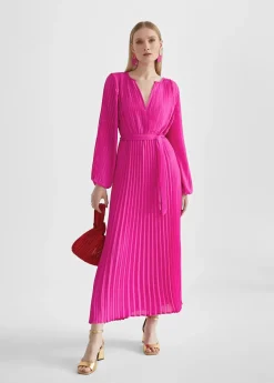 Outlet Vestido plisado con manga Vestidos Y Faldas