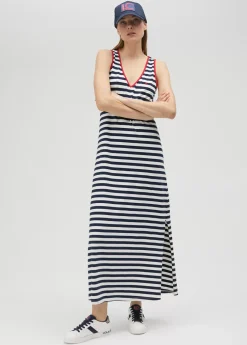 Outlet Vestido rayas midi de algodón 100% - Lola Casademunt Vestidos Y Faldas