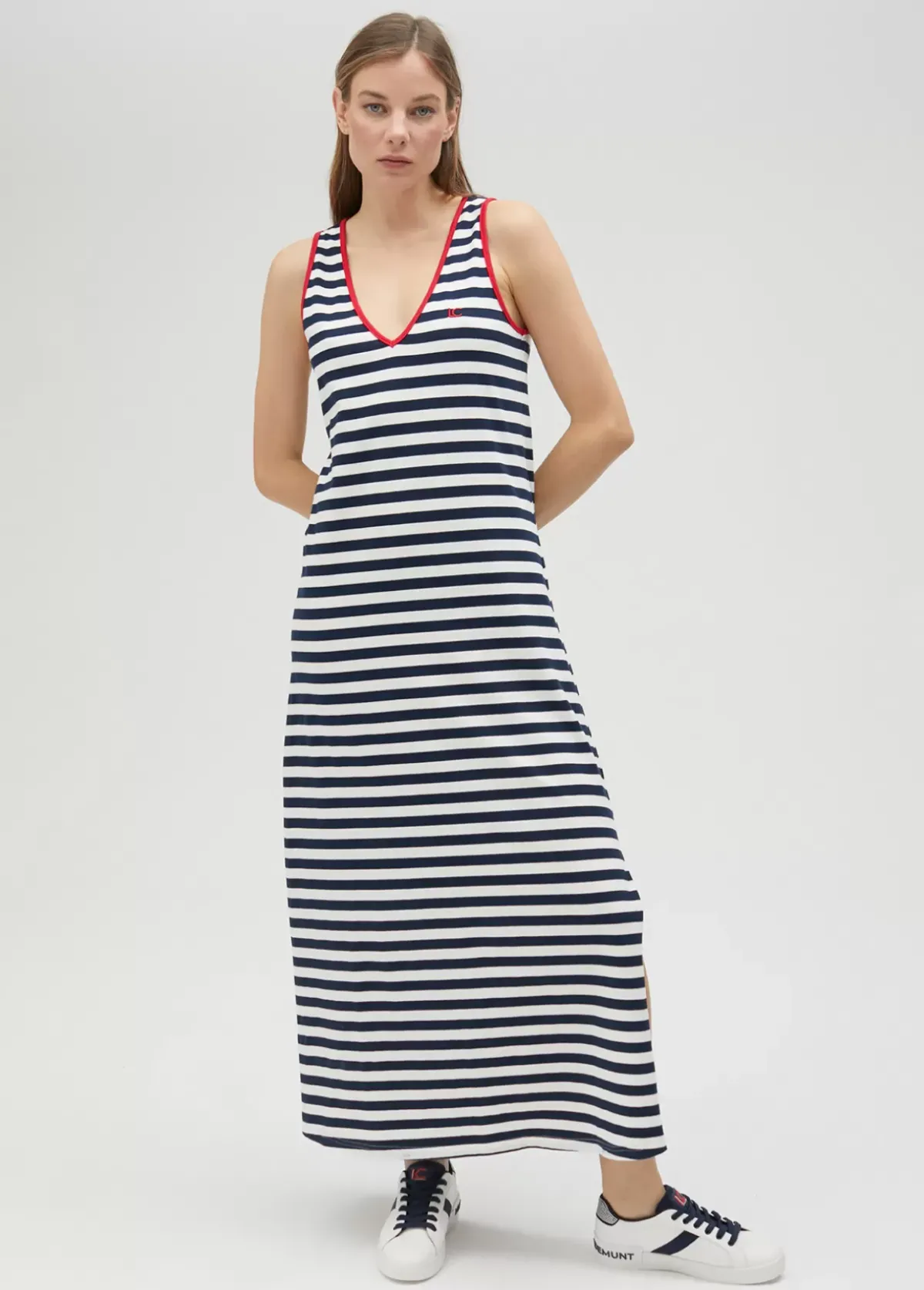 Outlet Vestido rayas midi de algodón 100% - Lola Casademunt Vestidos Y Faldas