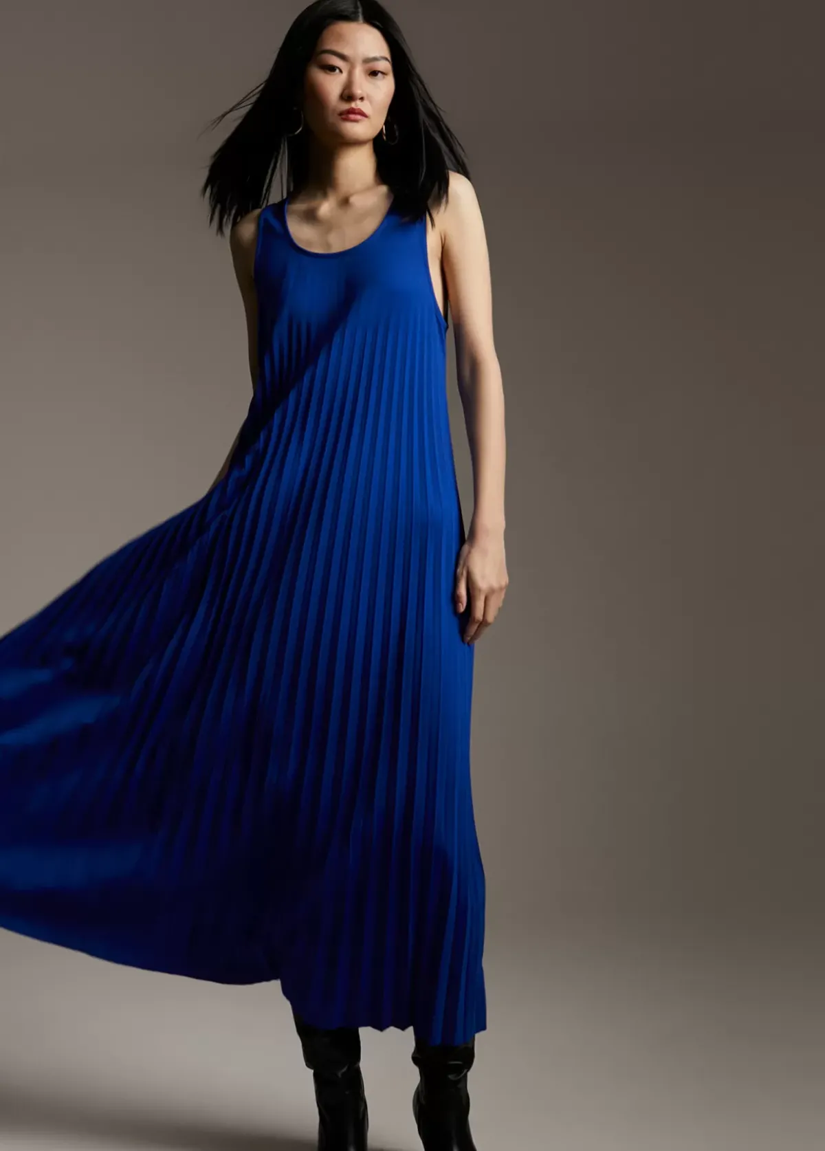 Online Vestido sin manga plisado Vestidos Y Faldas